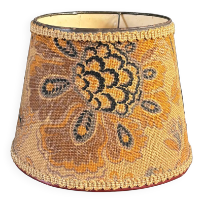 Abat-jour vintage en toile de jute à motifs - Ref 1330