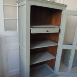 Vintage Parisian wardrobe, glass sublimated in verdigris