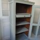 Vintage Parisian wardrobe, glass sublimated in verdigris