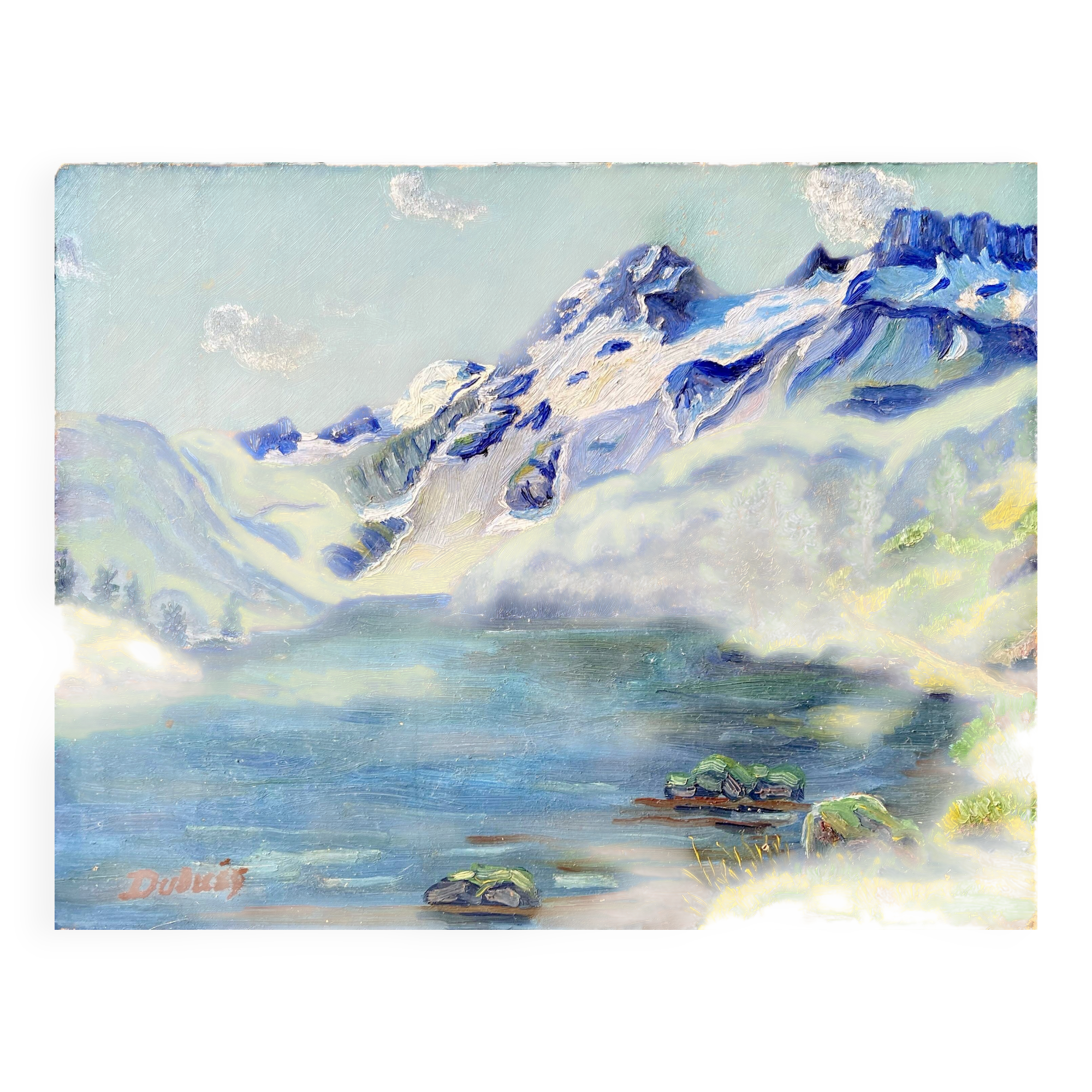Mountain landscape, 20th century, signed, oil on wood, 23x18cm, without frame