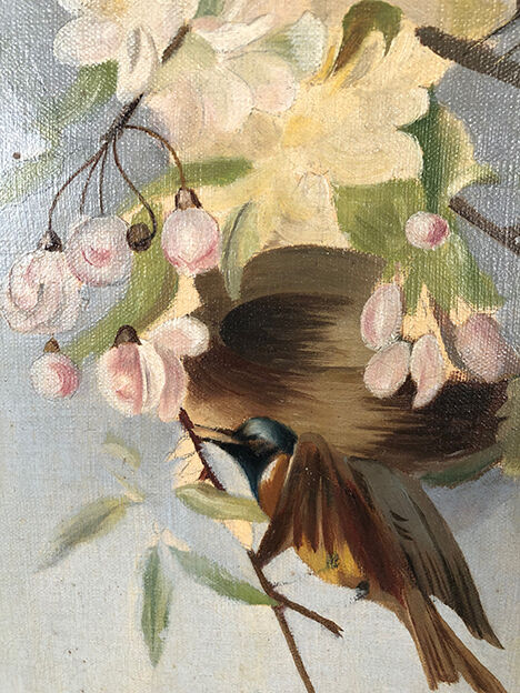 Oil on canvas late nineteenth, early twentieth, Trendy Birds