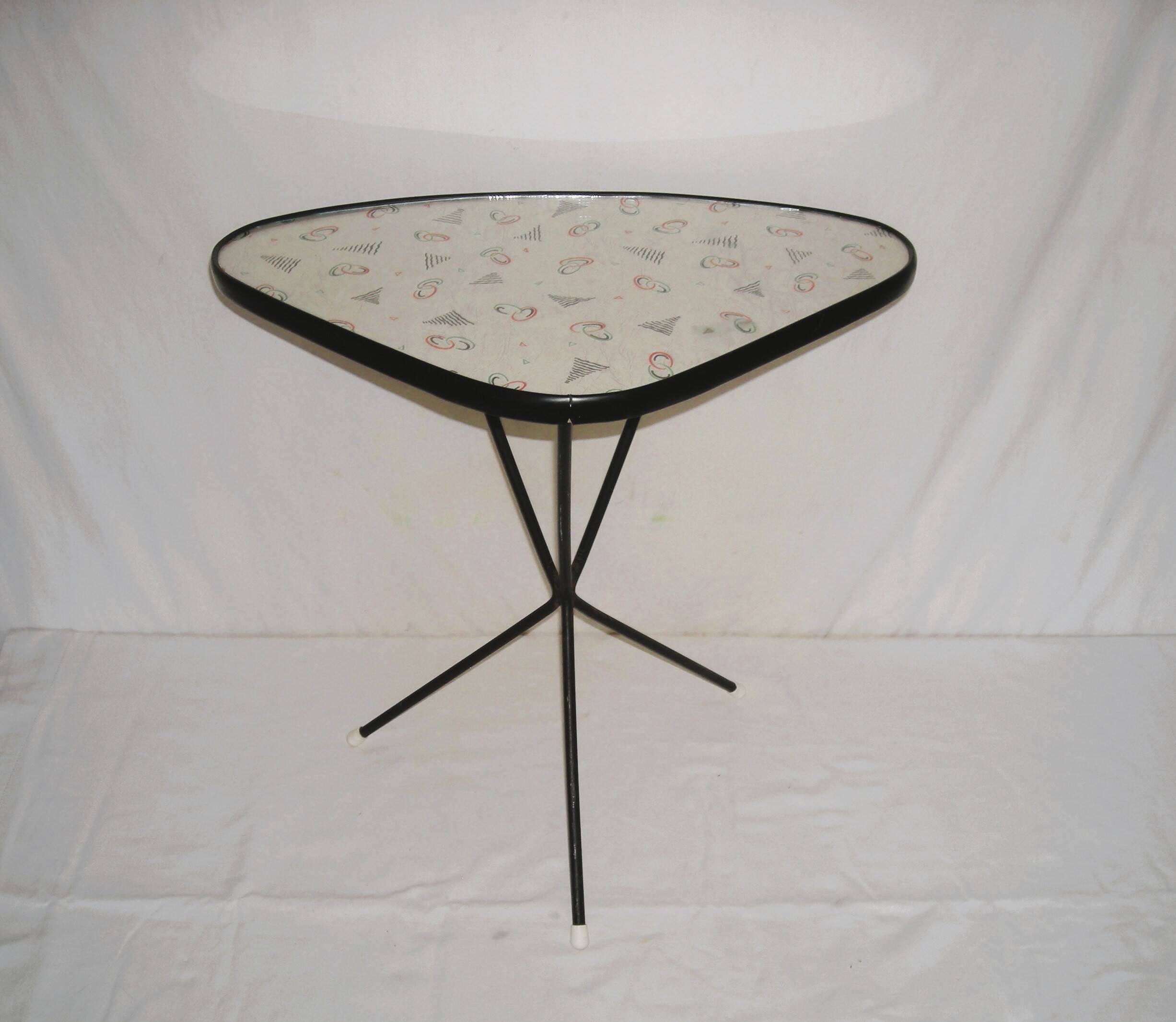 1950s tripod cocktail coffee table