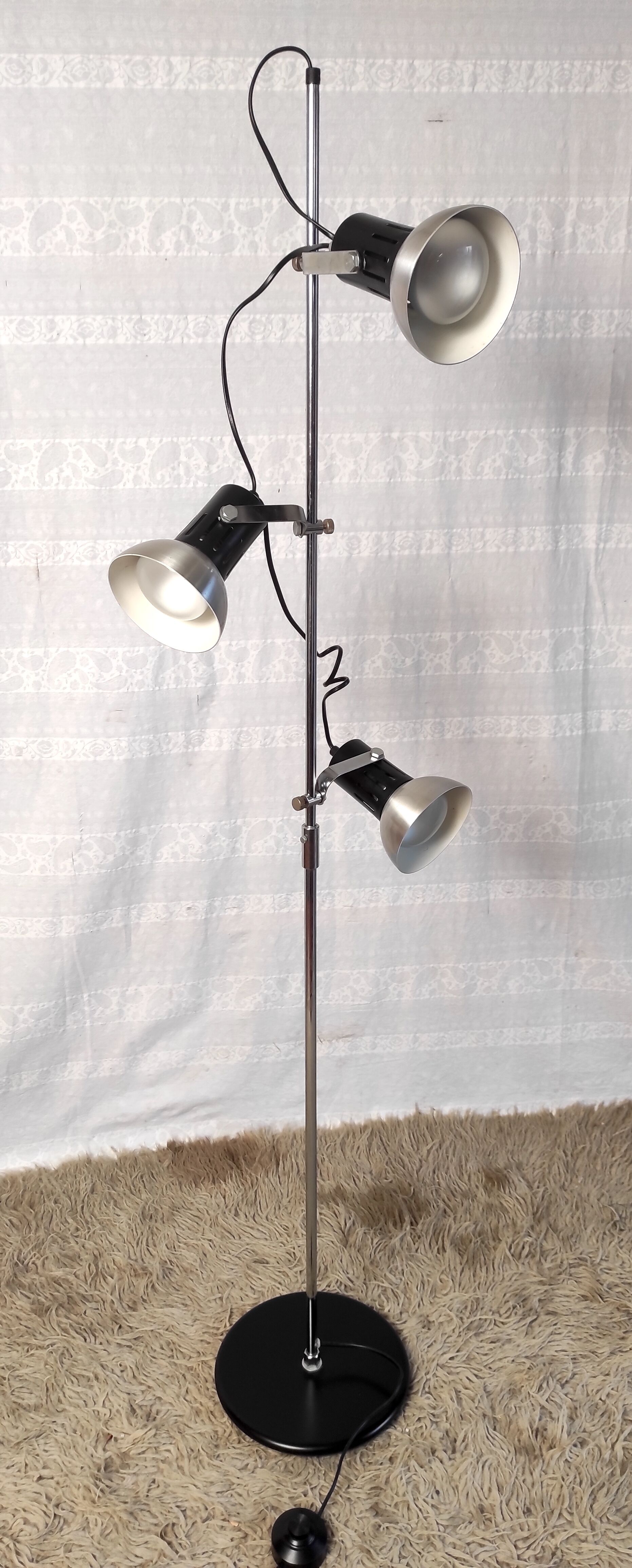 Modernist floor lamp 3 spots – 70s