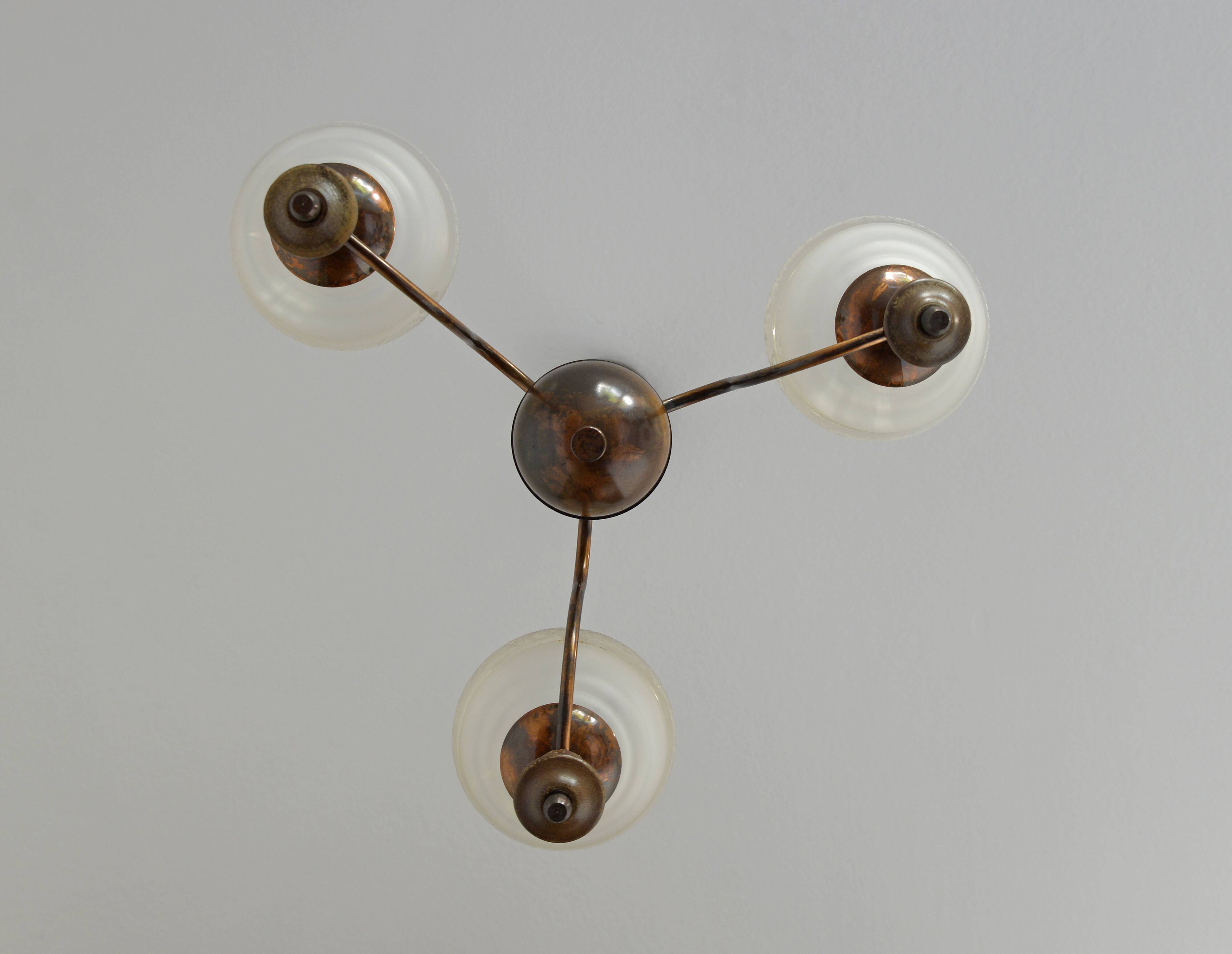 Vintage Pendant Light / Copper Rustic Hanging Lamp / Colonial Chandelier