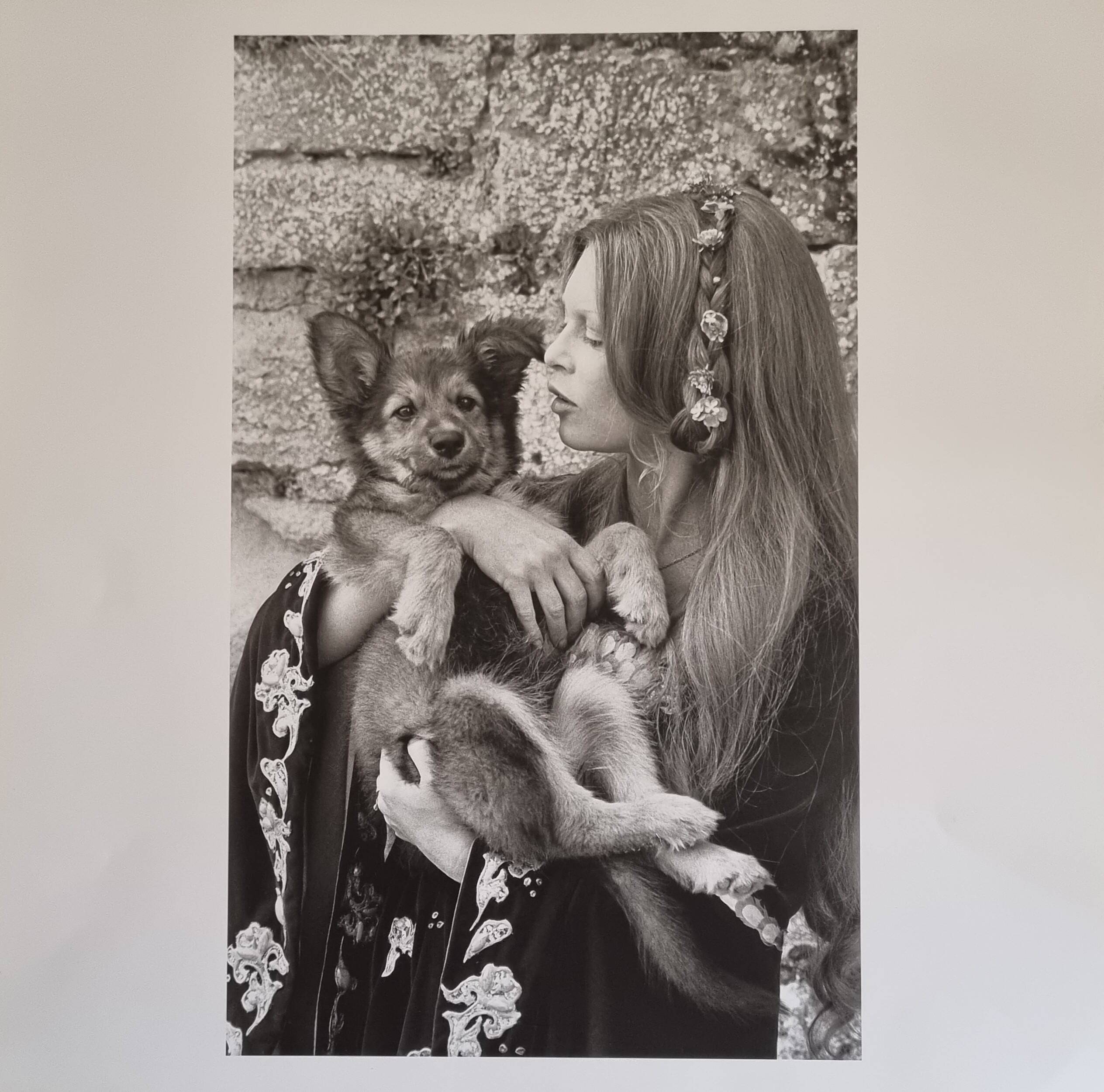 Brigitte Bardot, framed vintage black and white offset reproduction 53 cm