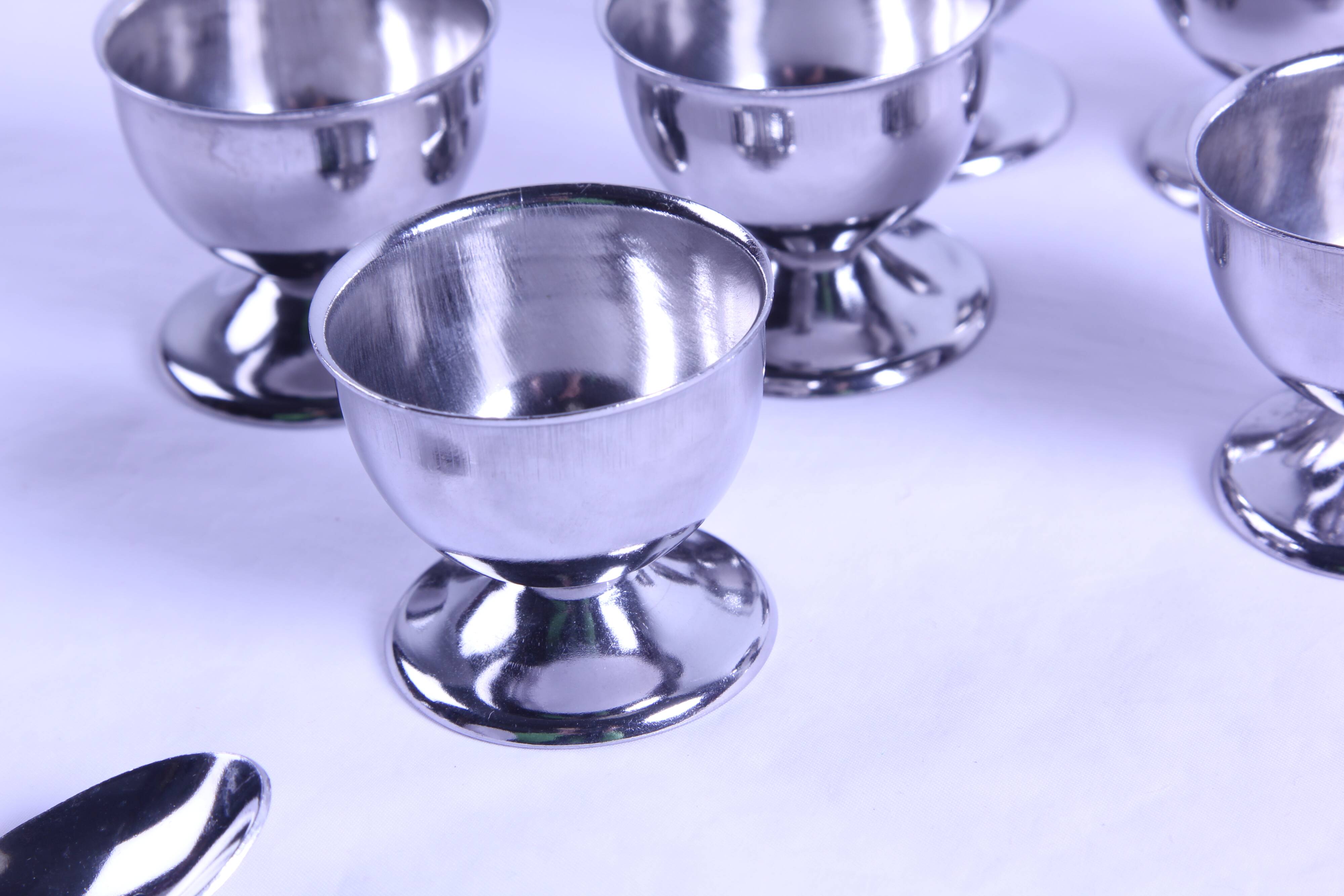 Guy Degrenne vintage metal egg cup set