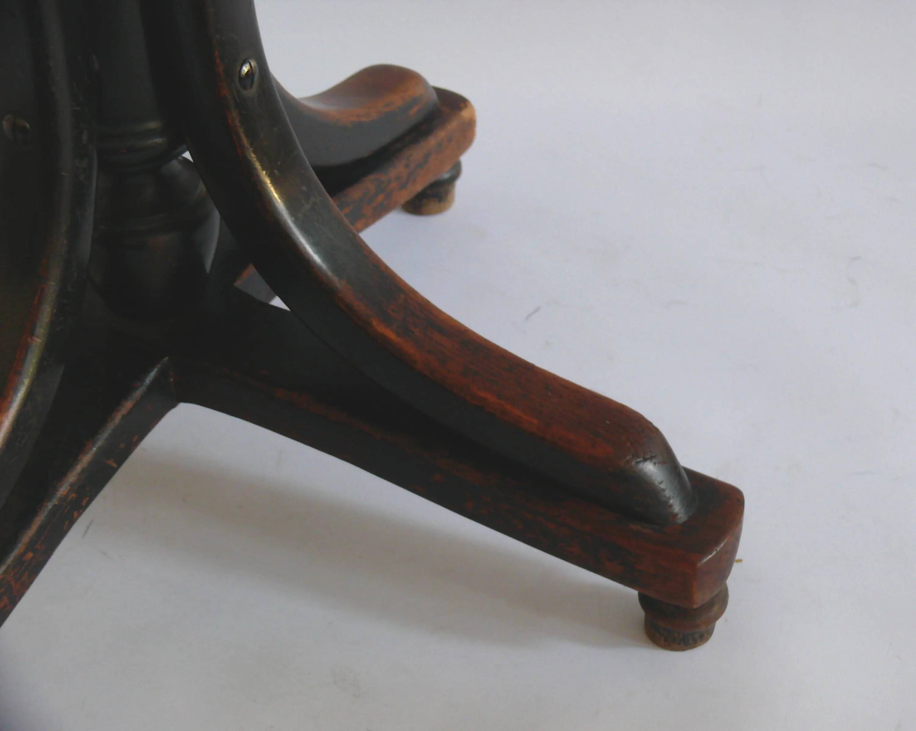 Piano stool / swivel stool, J. & J. Kohn company, antique bentwood stool, circa 1900