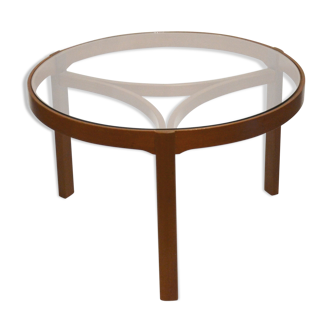 Scandinavian teak and glass coffee table