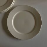 Set of 6 modernist ivory ironstone plates