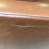 Fauteuil en skai marron