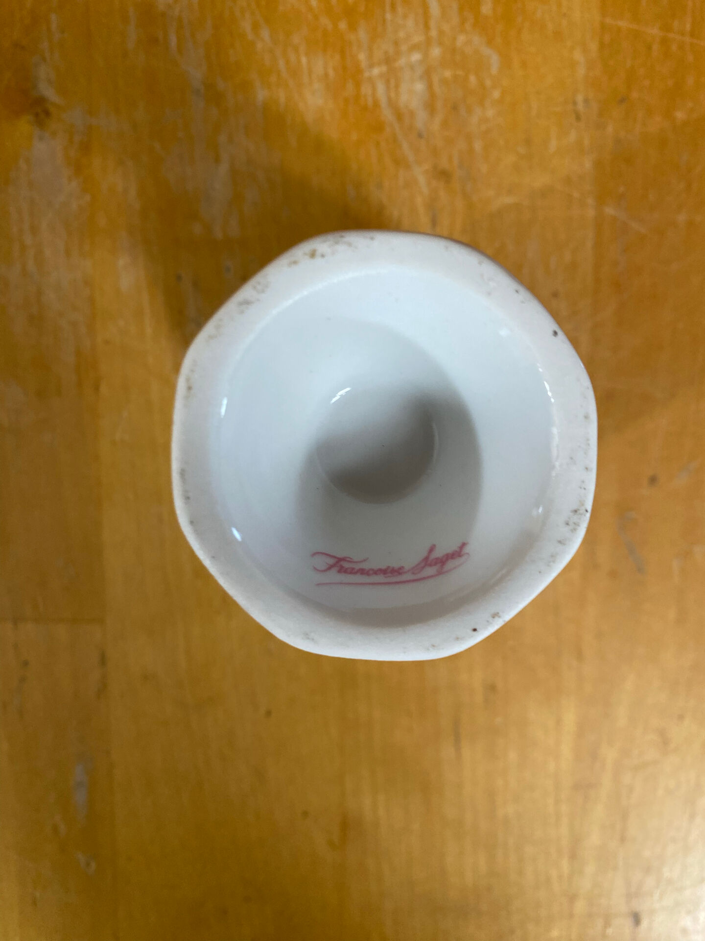 Set of 4 egg cups francoise saget white porcelain chicken decor