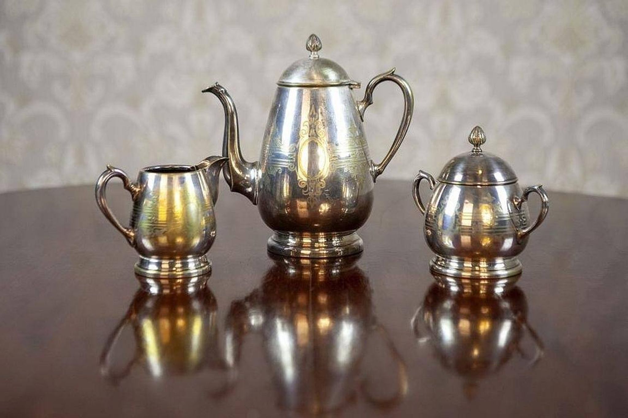 Service à café/thé en argent, années 1930, ensemble de 3 pièces
