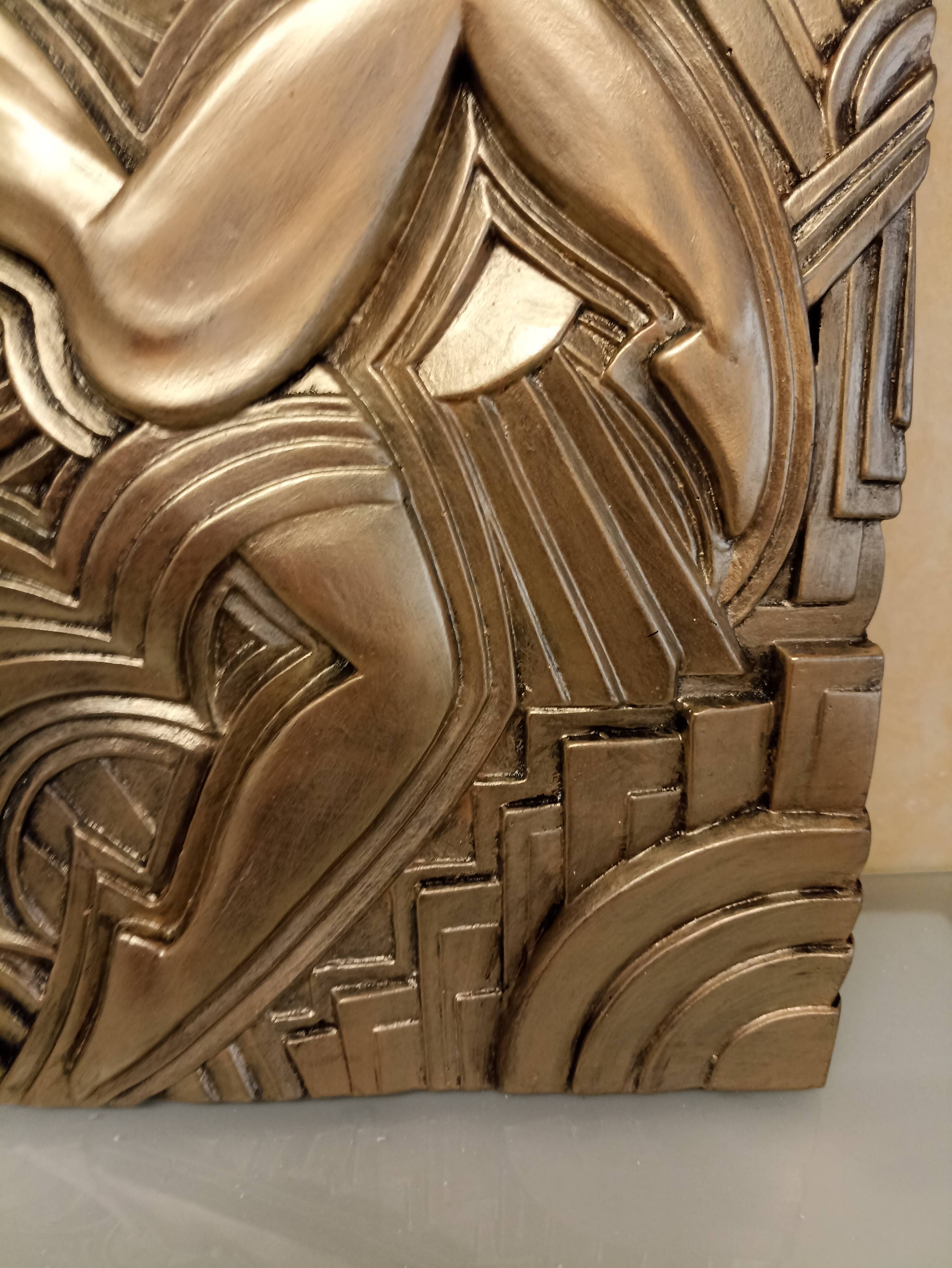 Large Art Deco bas-relief dancer "Folies bergère" after Maurice Picaud