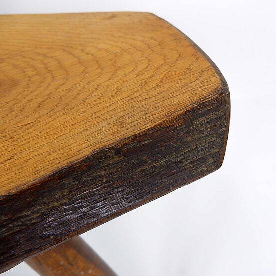 Vintage Brutalist coffee table / Side table in solid wood - 1960s
