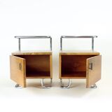 Set Of 2 Bedside Tables In Chrome & Walnut, Vichr & Spol, Czechoslovakia 19