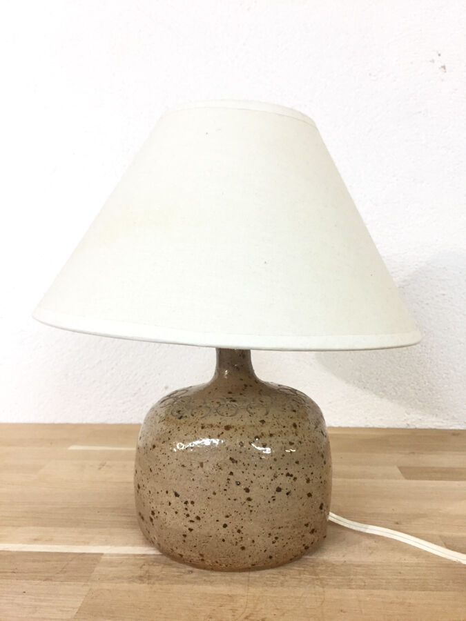 Enamelled sandstone lamp "Michel Cayla" 1970