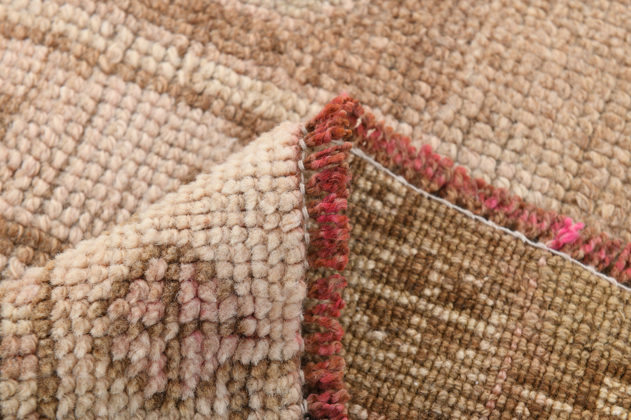 3x12 brown & beige vintage runner rug 100x360cm