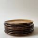 Set of glazed ceramic dessert plates
