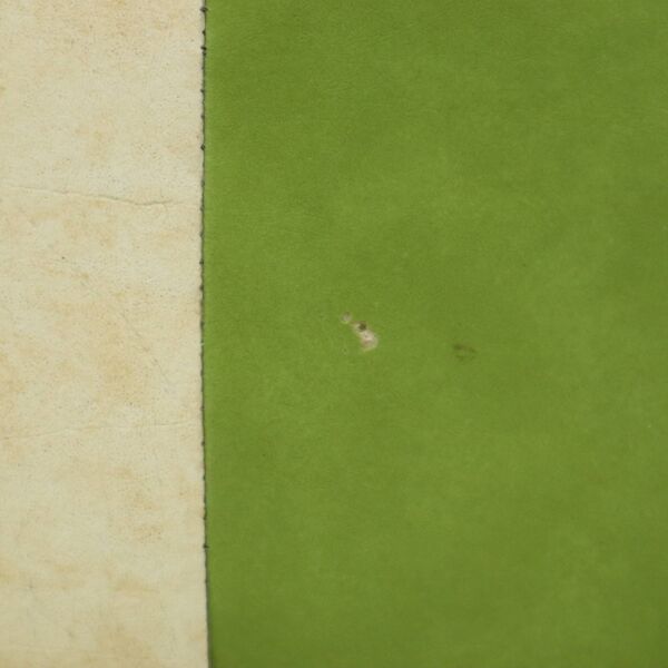 Pouf carré vintage skaï simili cuir vert crème 43cm