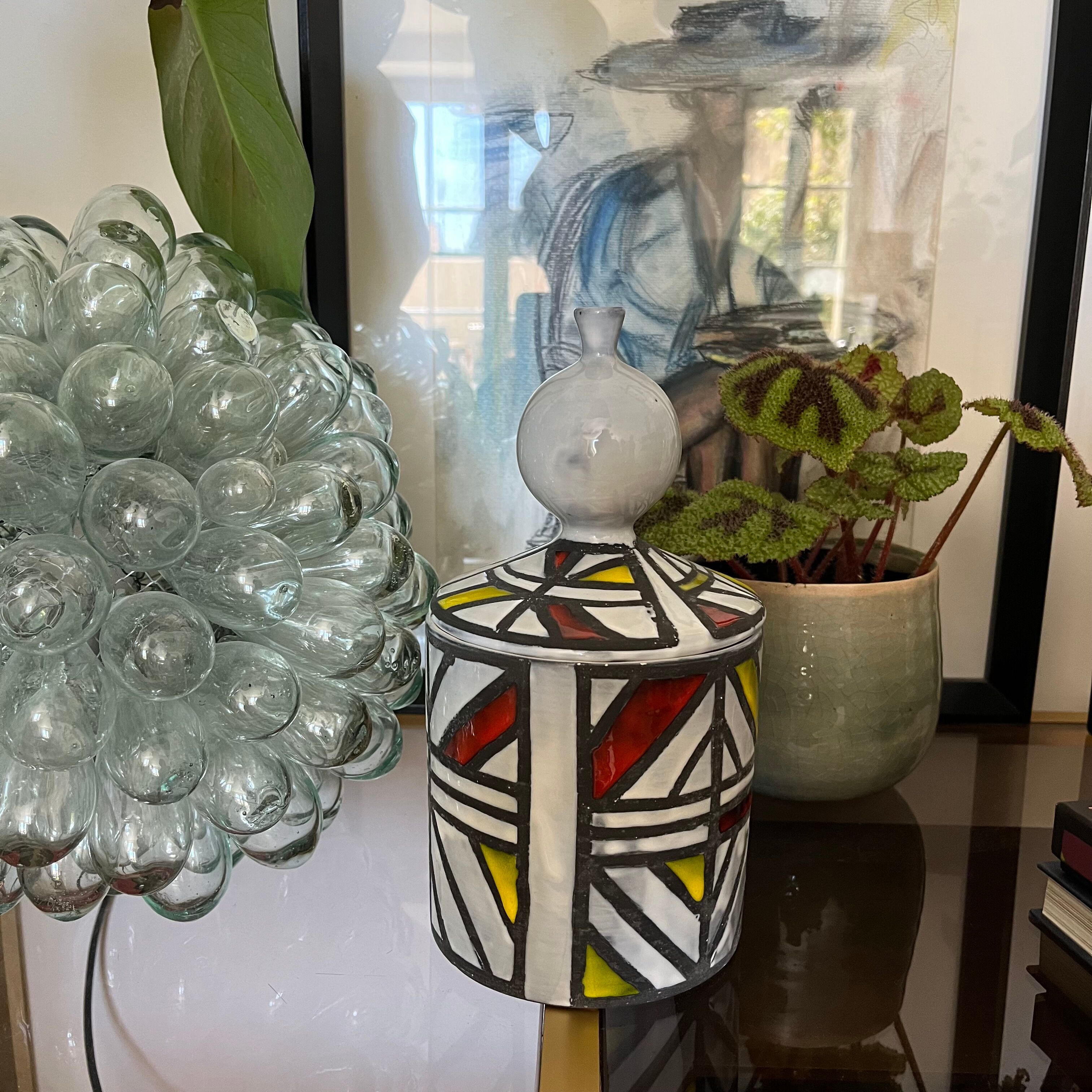 Pot with vintage Roger Capron lid for Vallauris France year 50/60