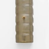 Pair of Murano Gold-Toned Frosted Glass and Brass Wall Sconces, Italy