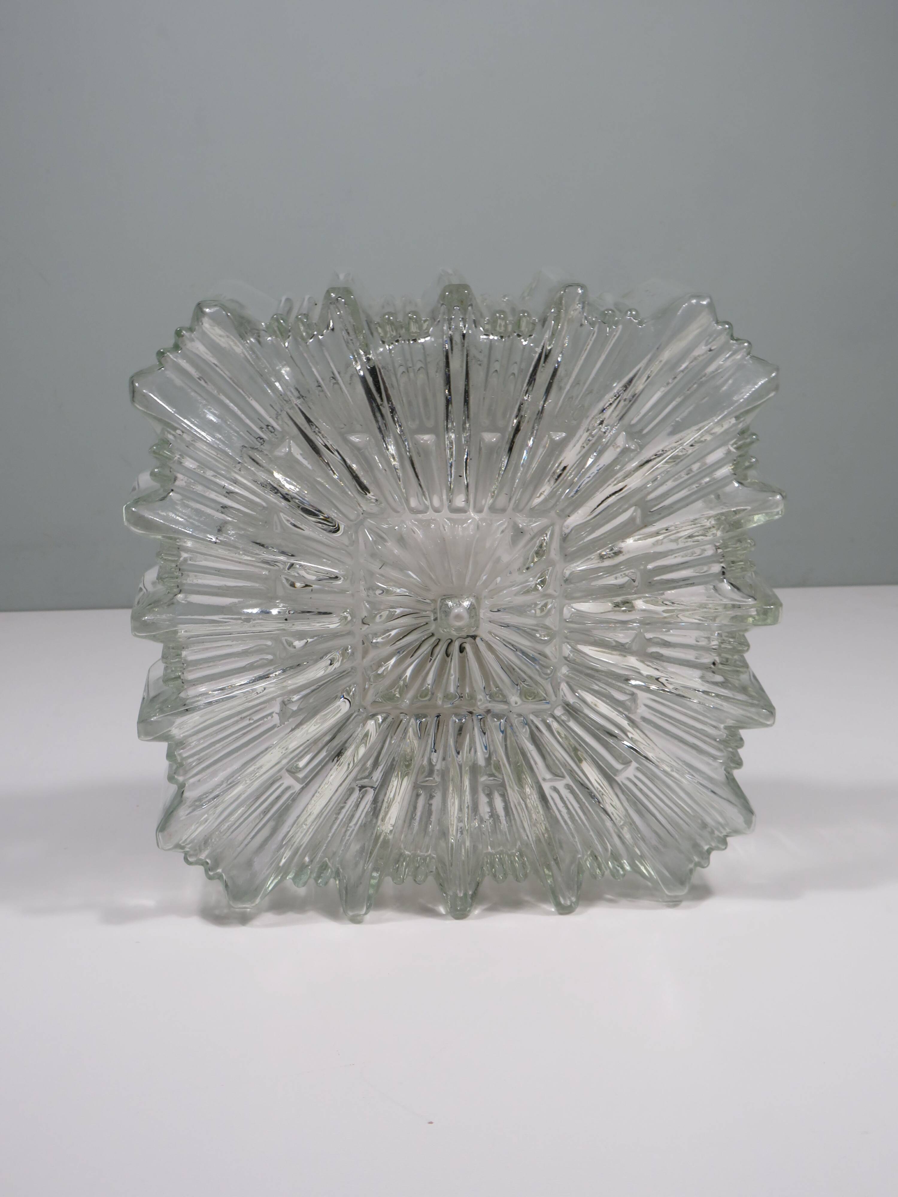 Brutalist square ceiling lamp, Germany 1970s