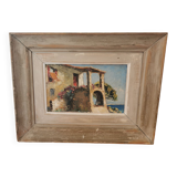 Oil on canvas, framed southern landscape painting