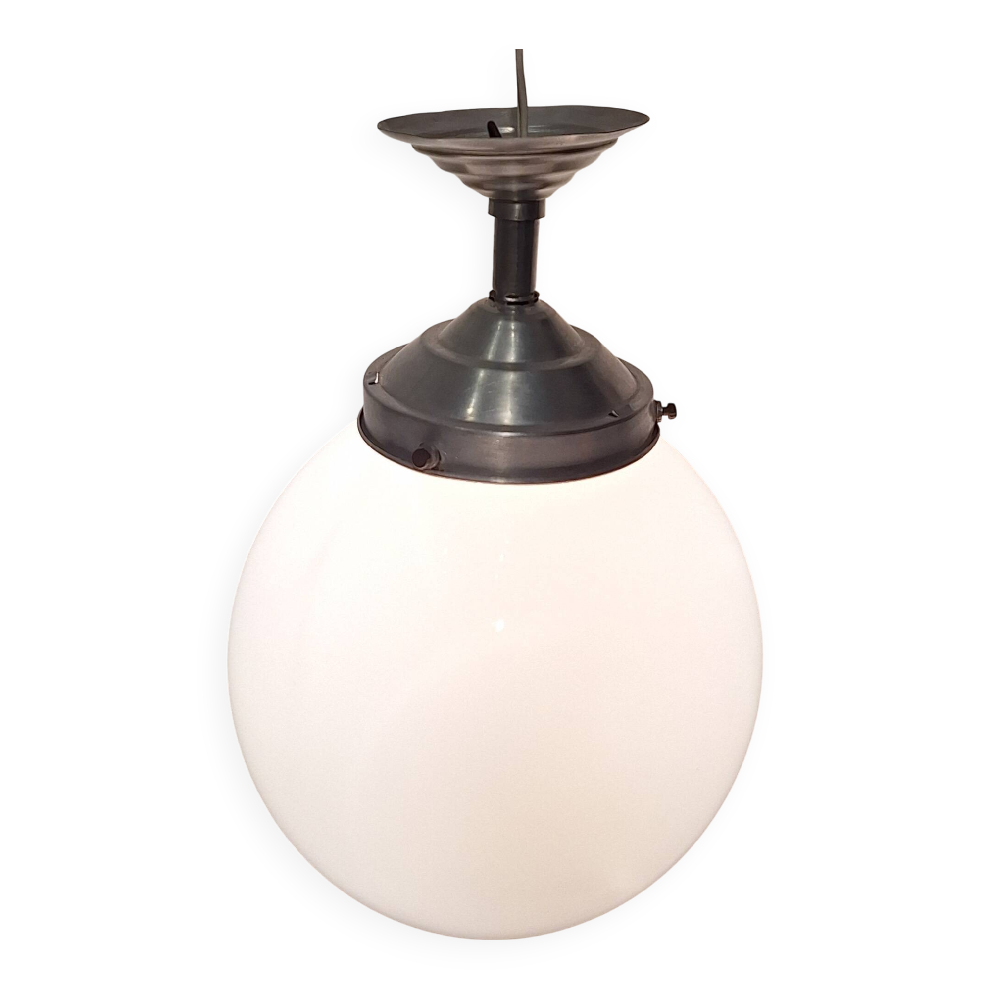 Art Deco opaline globe pendant light