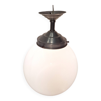 Art Deco opaline globe pendant light