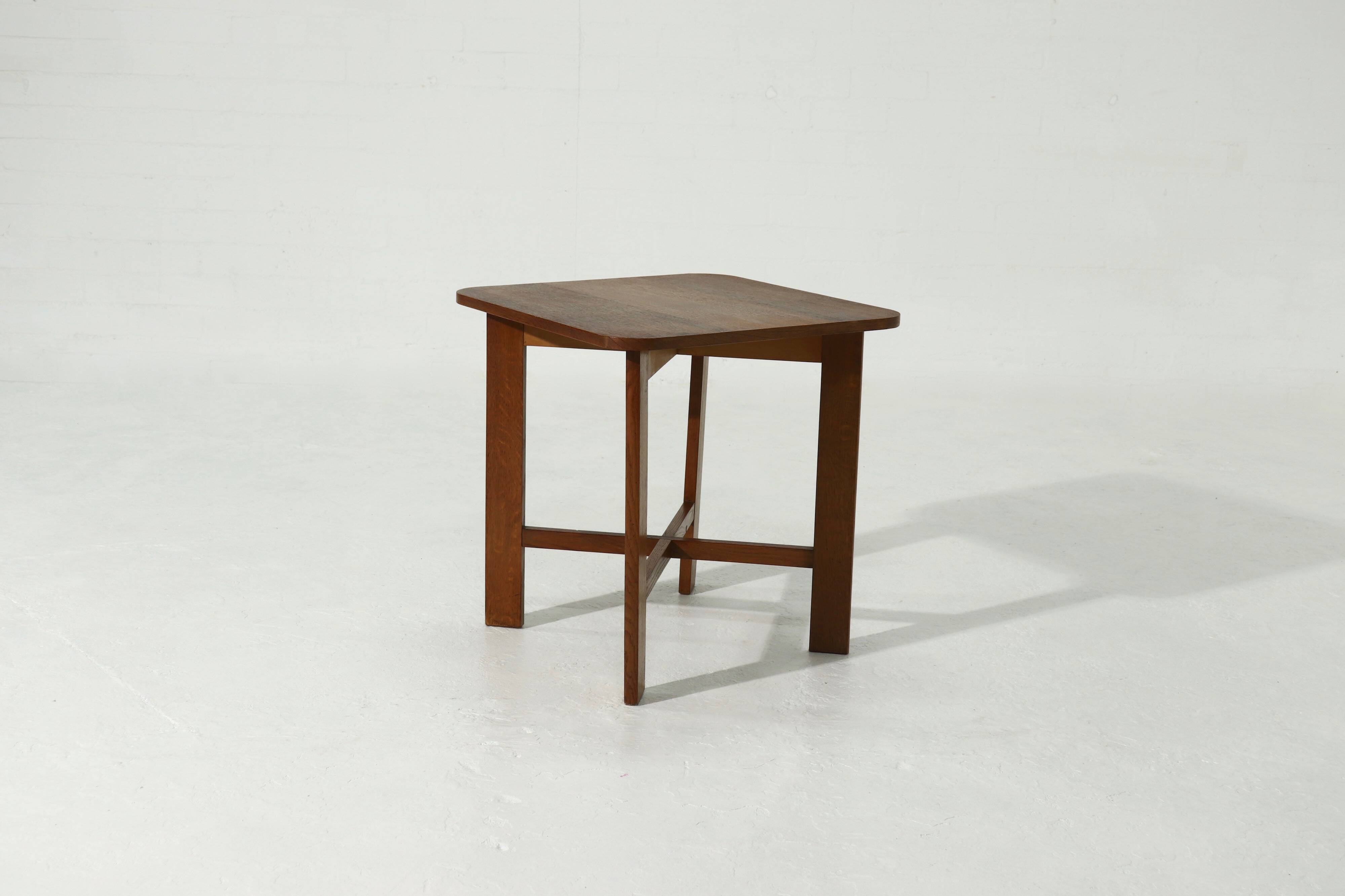 Modernist Amsterdam School Oak Side Table 1920s