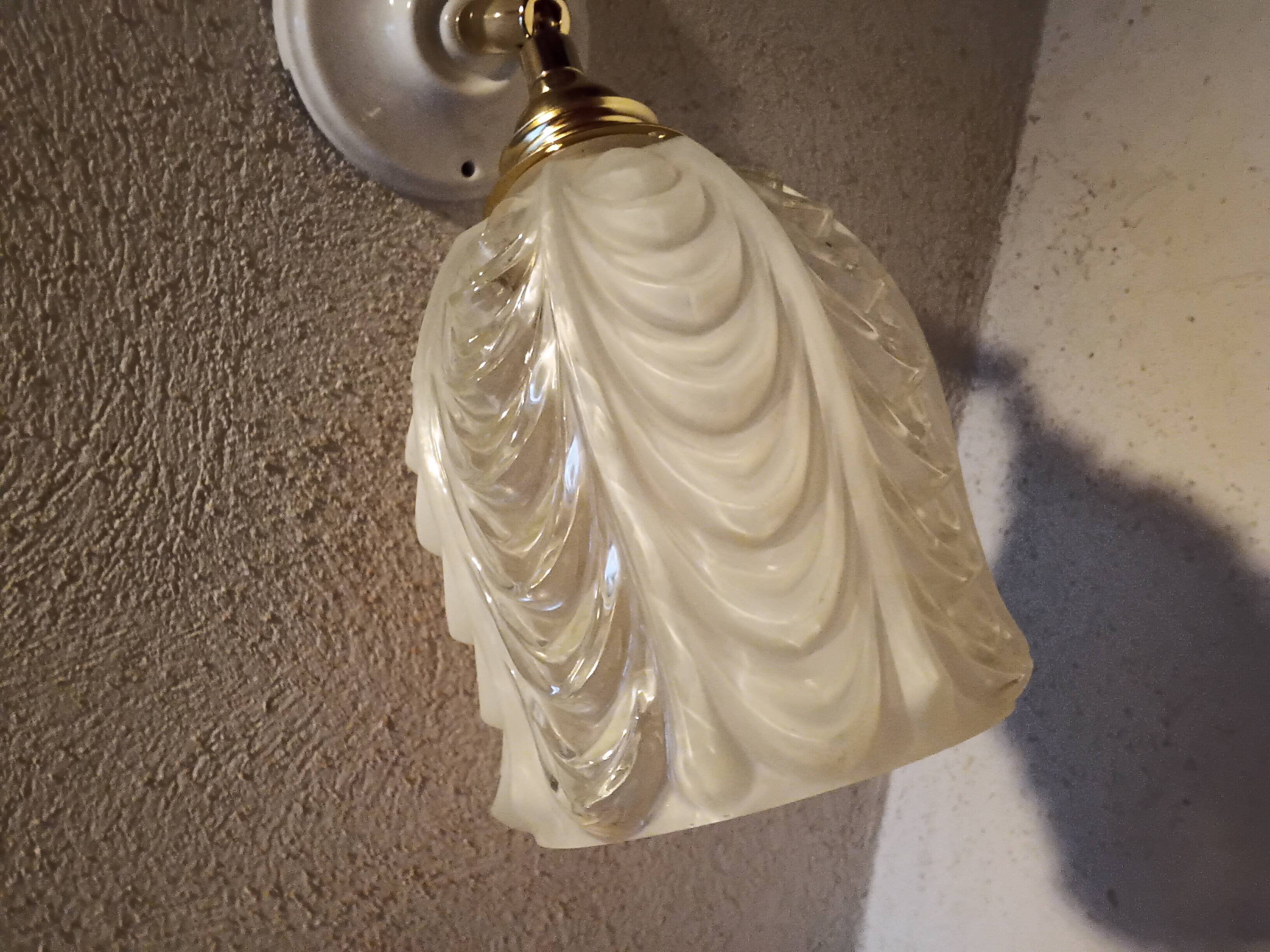 Vintage molded glass wall light