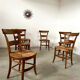 Lot de 6 chaises de ferme rustique début XX eme en bois / bistrot