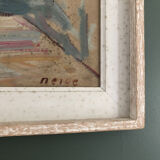 Table oil, still life, curly tulips