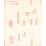 Berber carpet beni urain ecru with pink patterns 258 x 166 cm