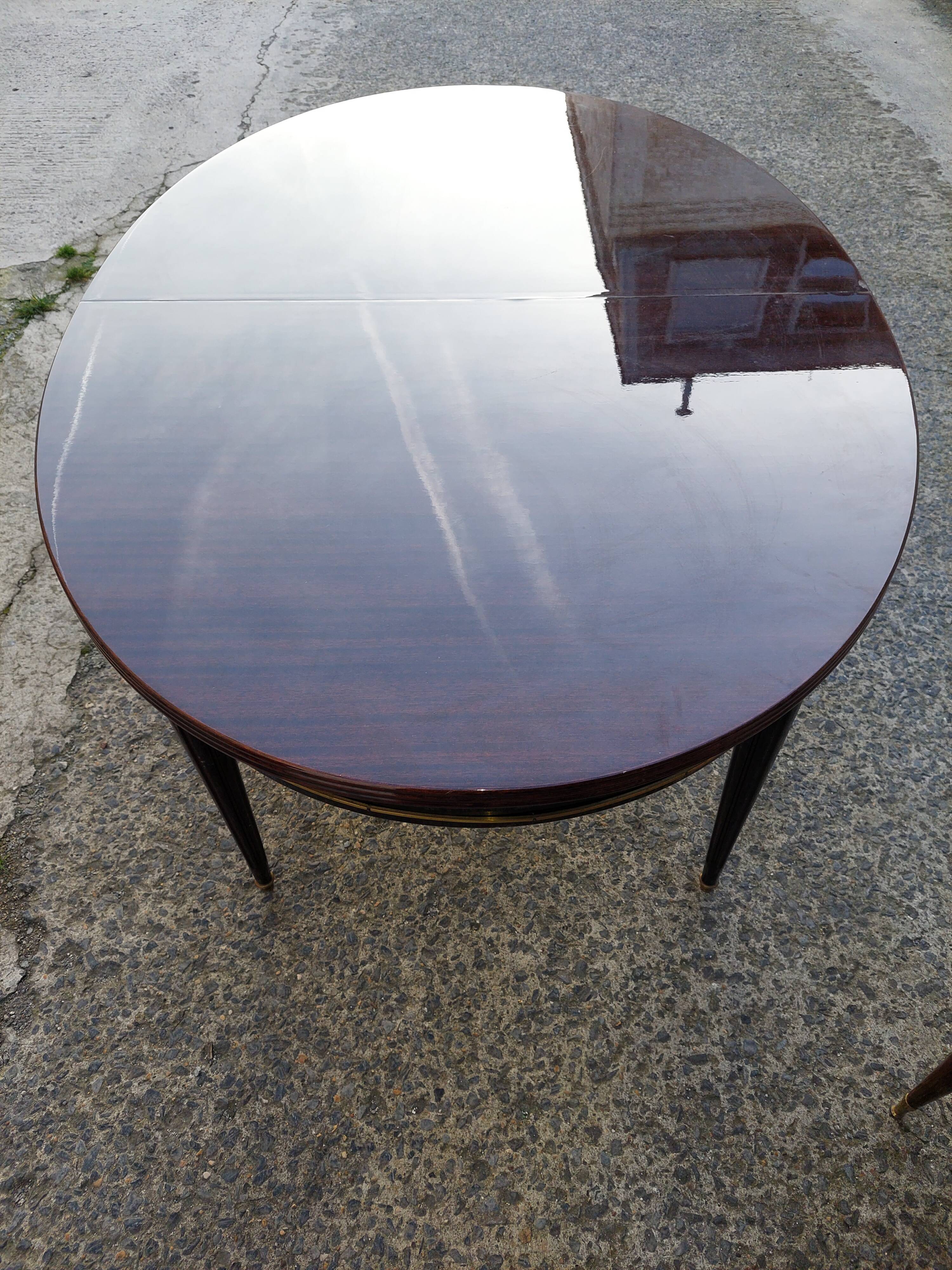 Lot oval table and 6 vintage chairs used