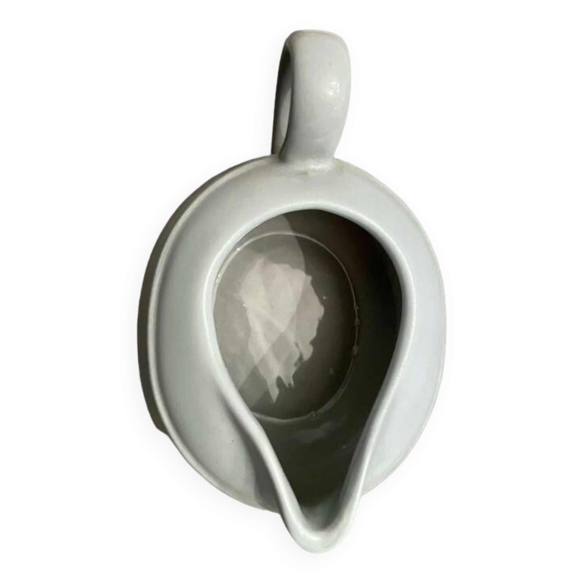 Grey earthenware cream pot