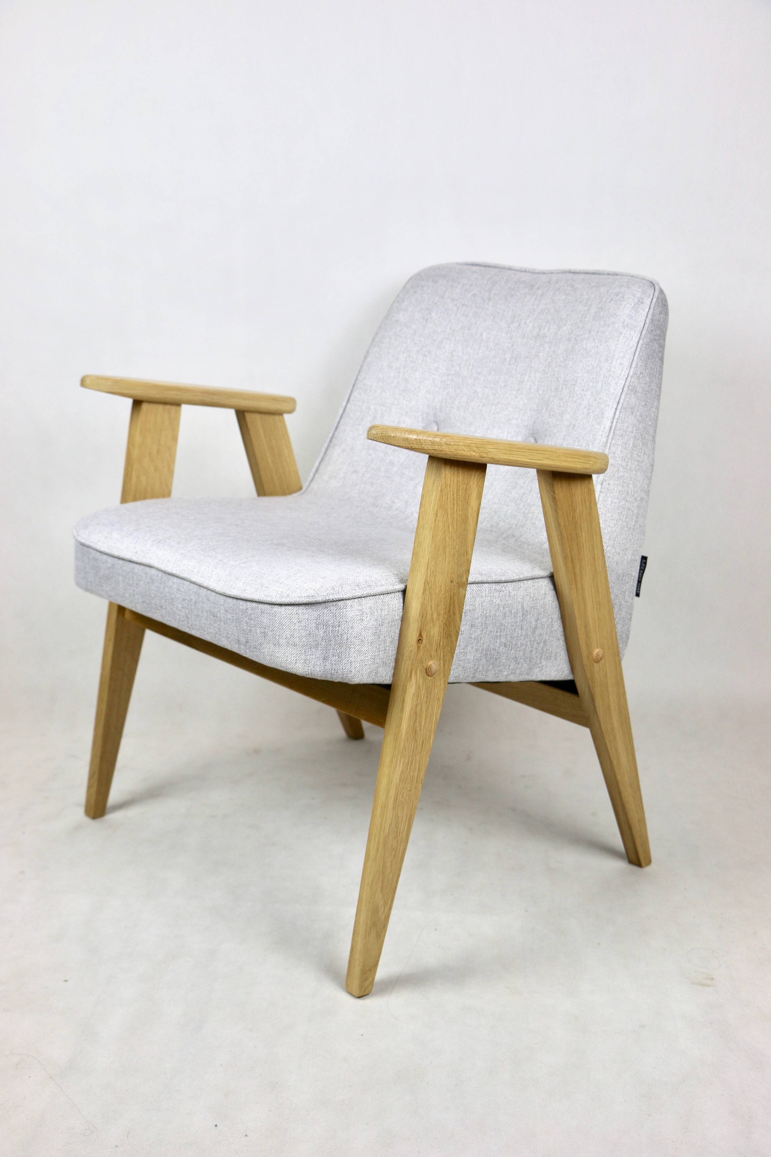 Fauteuil Modèle 366 Bouclé Beige par Józef Chierowski, 1970s