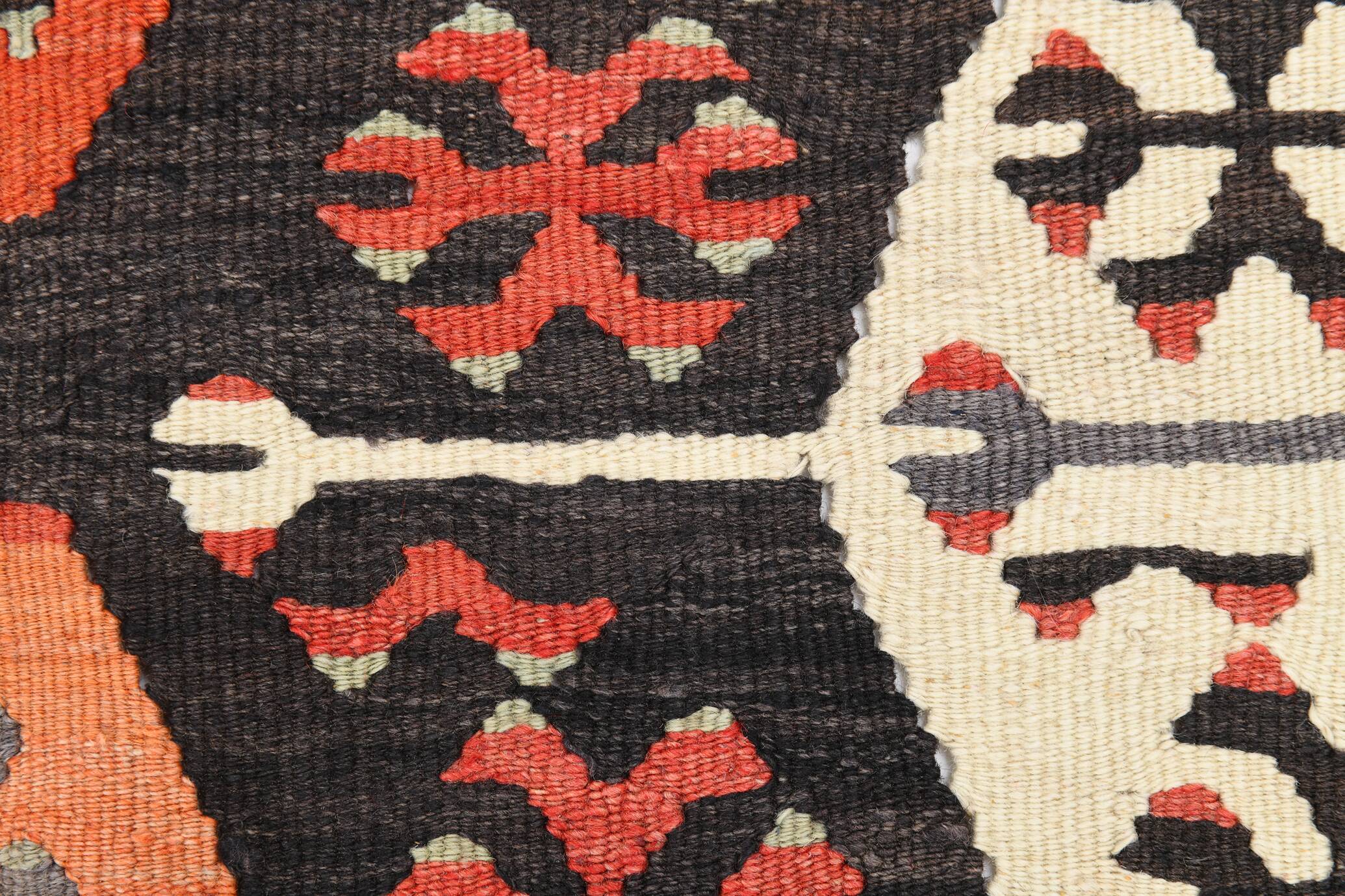 Pastel Tones Geometric Pattern Turkish Woven Wool Kilim Rug, 185x350 Cm