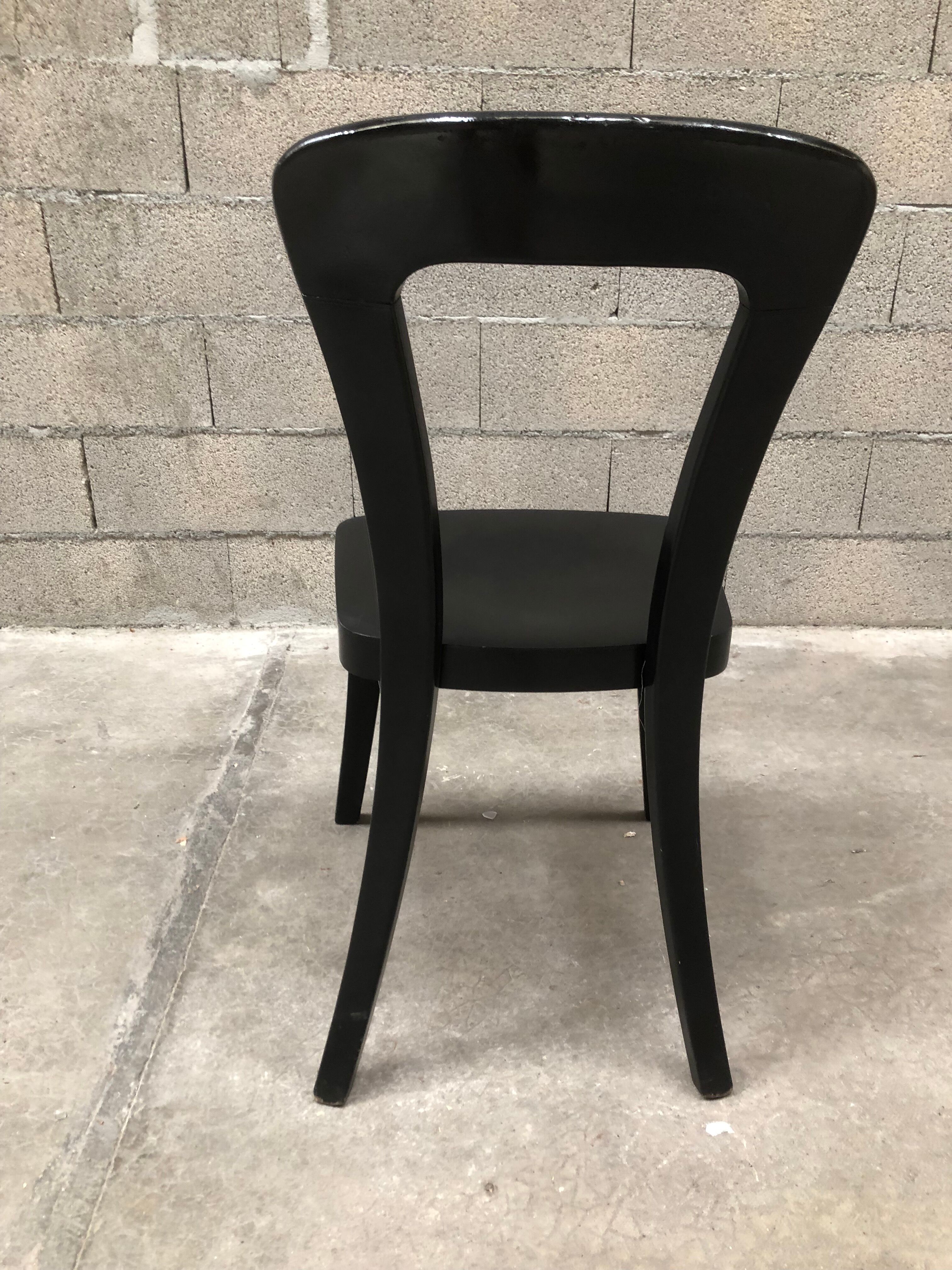 Series 12 black bistro chairs of the 70s