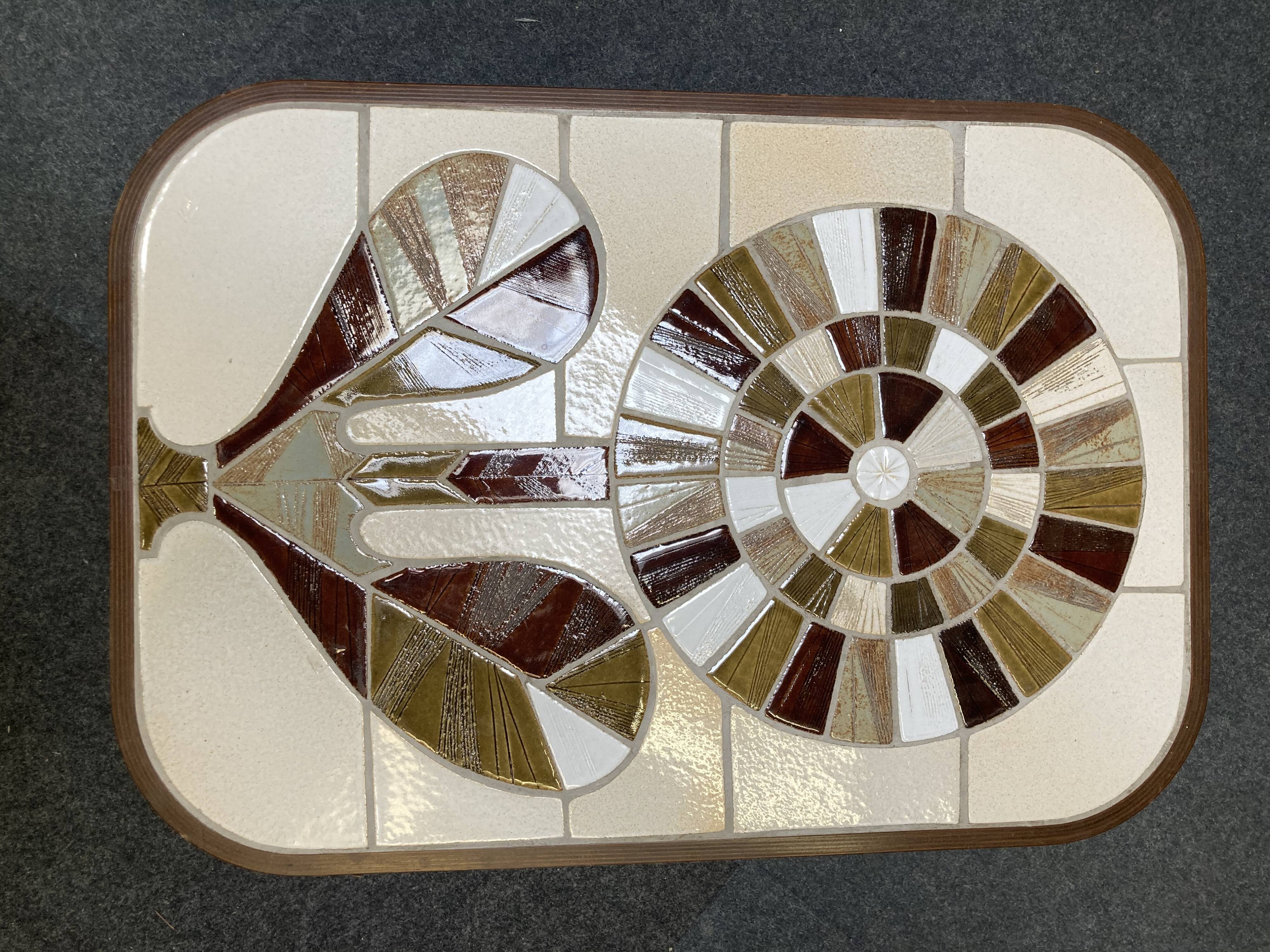 Ceramic coffee table Roger Capron shogun flower