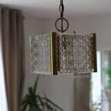 Vintage brass glass chandelier
