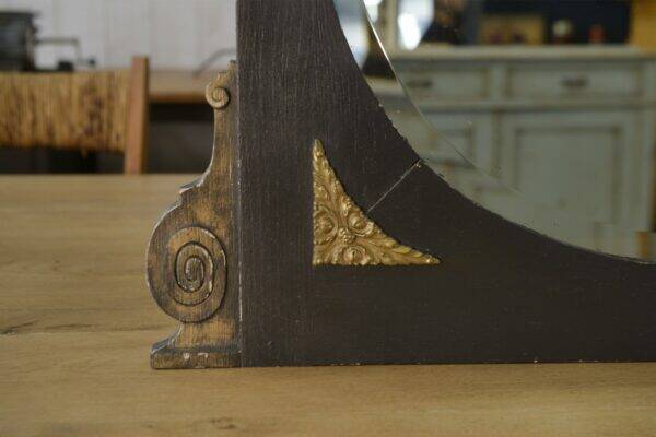 Mirror with wood and bronze art deco ornament 1930's