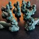 12 green ceramic cutlery holders