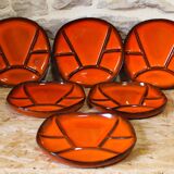 Set of 6 ceramic plates by Gérard Hofmann