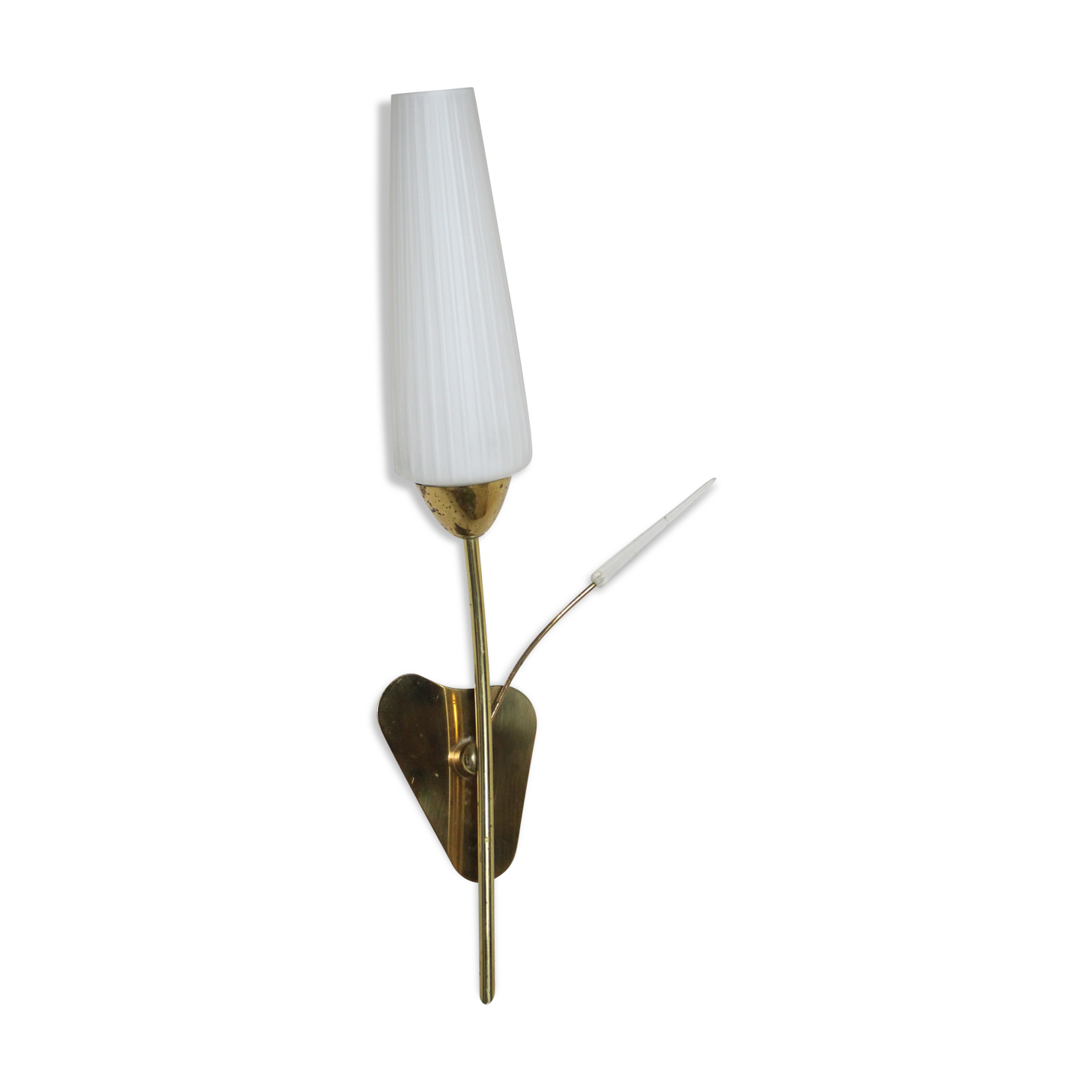 Applique en laiton et opaline 1960