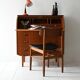 Bureau Secrétaire Vintage Scandinave en Teck