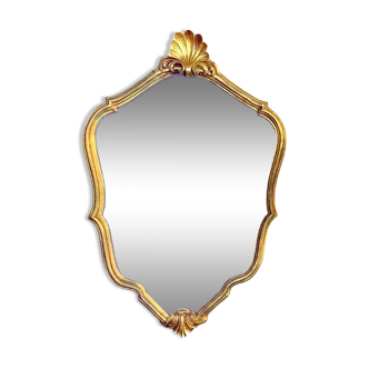 Antique wall mirror in golden resin - 43 x 66 cm