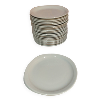 12 Oslo white porcelain dessert plates from Sarreguemines