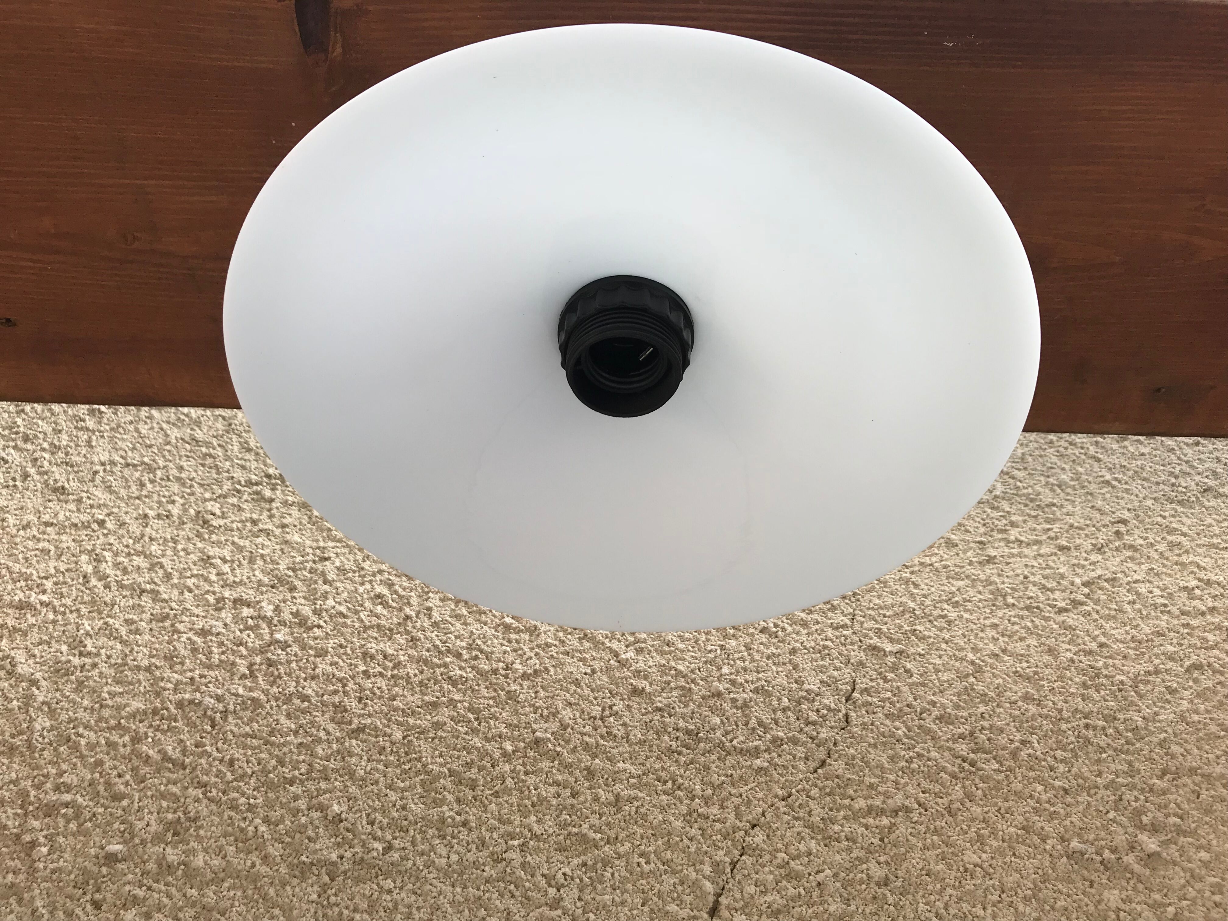 Antique white opaline hanging lamp from the 70s