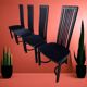 Set of four high "Slat back" chairs - Italian design 1980s